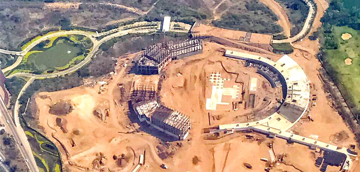 Construction of The Park as seen from the air is fully underway.  December, 2018 is the planned opening date.  Sales representatives are saying construction of many of the elements of The Park is taking place off the property.  It will be fun to see it all come together.