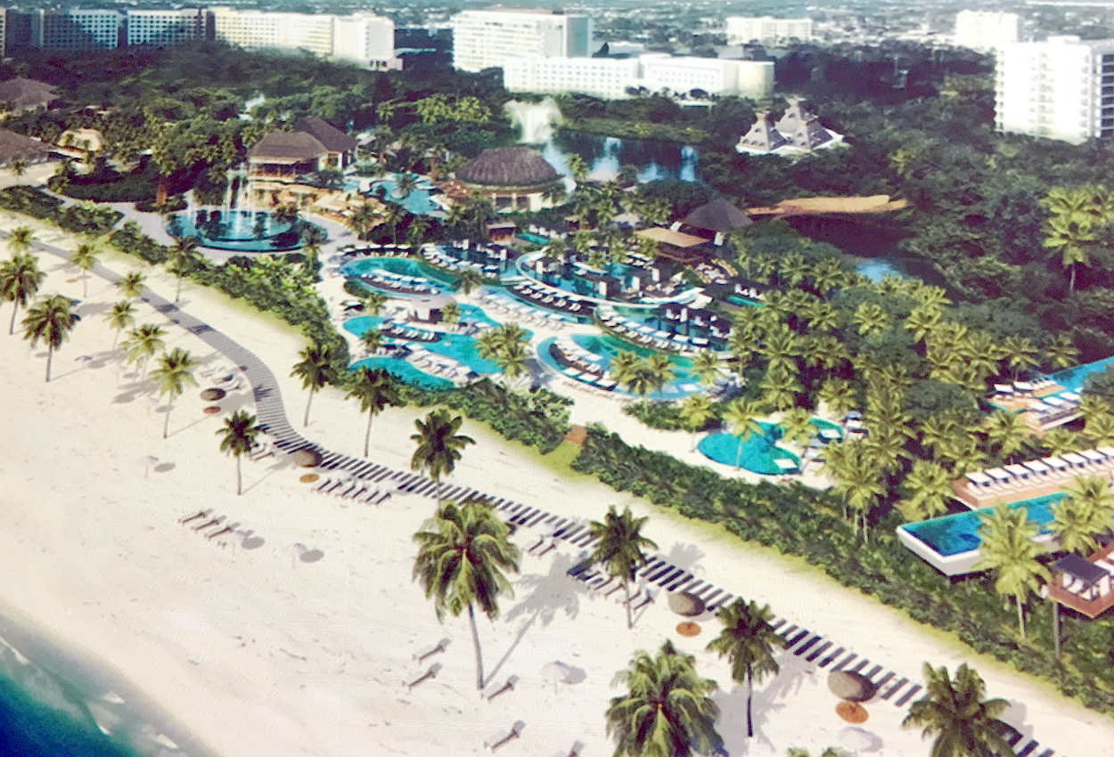The grassy knoll above the Mayan Palace pool area in Nuevo Vallarta is slated to become a shopping and restaurant area.  Hakkasan Group is reportedly working on designs with the Rockwell Group.  Subscribers View - 10/3/18