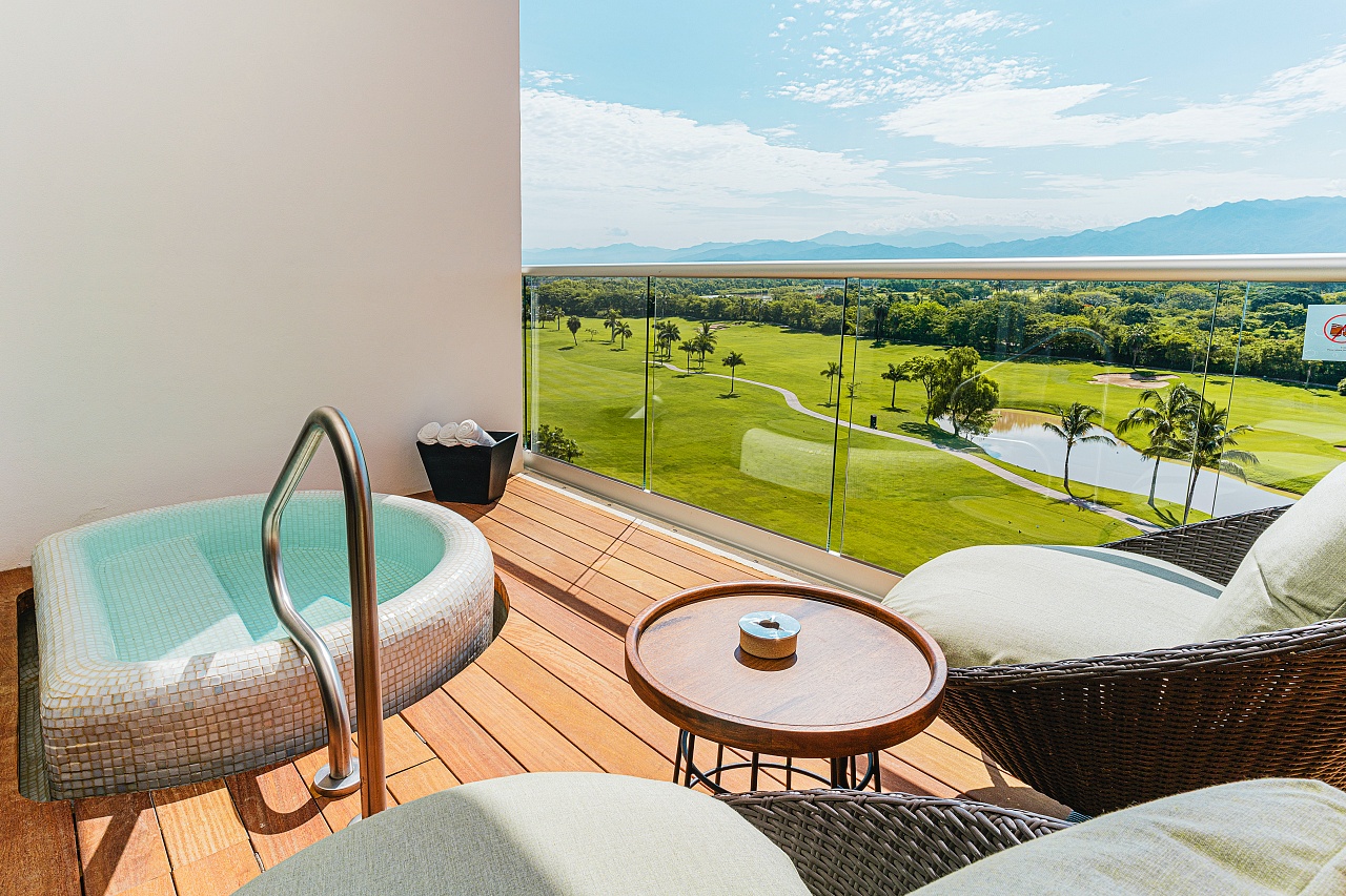 The Deck Area of the Luxxe Royal 1 BR unit in Tower Six at the Grand Luxxe Residence Club in Nuevo Vallarta, Mexico