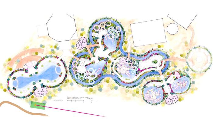 It is not entirely clear where the Water Park will be located, but it will be a fairly large activity, based upon the plans shown above.  It may even be an enclosed park for use in the winter months too.