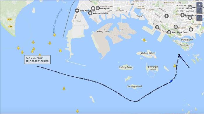 Vidanta Alegria has left dry dock and the Singapore Achorage.  Maiden voyage?