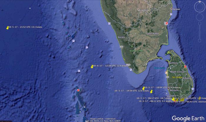 Last position for Vidanta Alegria is in the Arabian Sea and heading west on its way to Salalah, Oman.  This will be a 10 day trip, with an estimated arrival date of October 8, 2017.