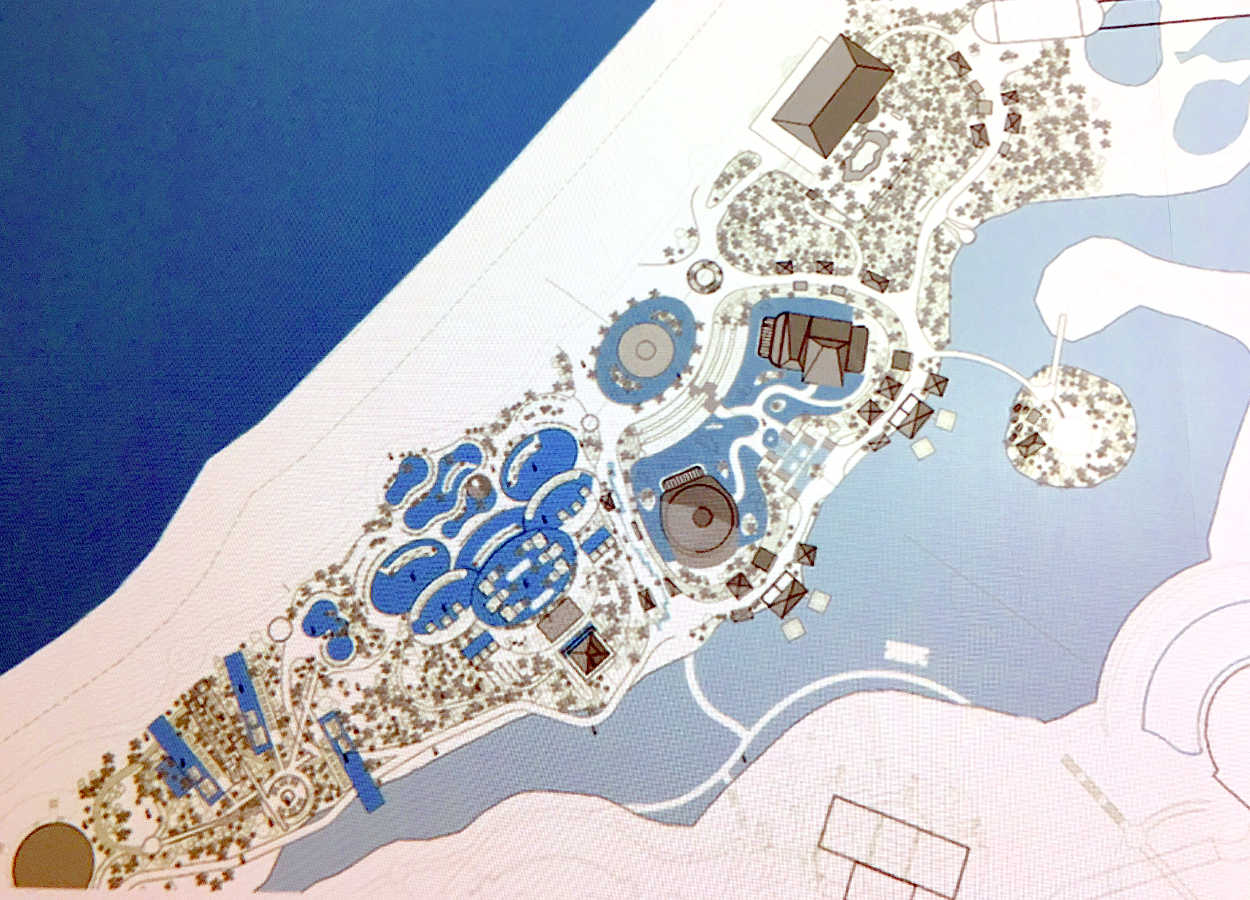 The plan seems to be to change the property near the Mayan Palace Pool.  This area is between the pool and lagoon.