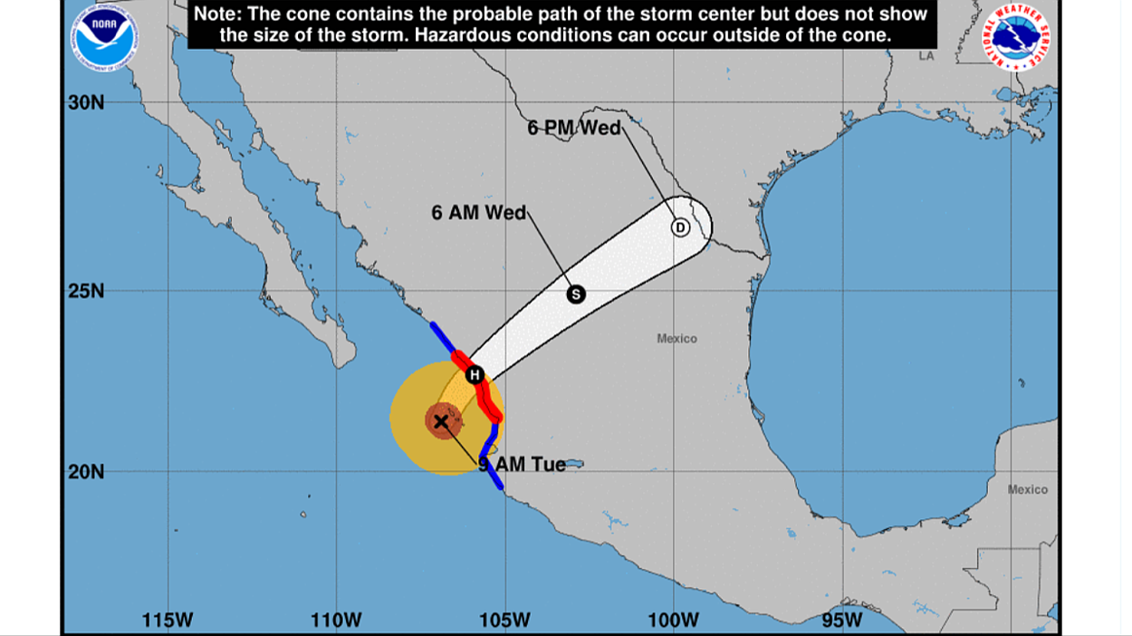 Hurricane Willa's path as of 10-23-18.